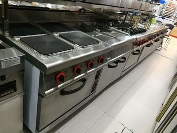 Горелка газовой плиты 4 западного оборудования кухни коммерчески с вниз печью 700*700*850+70мм