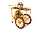 Зеркало тележки сервировки вина оборудований гостиничного сервиса большого колеса - прокатанное огнеупорное финиша золота