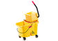 Многофункциональное желтое пластиковое оборудование чистки гостиницы с ведром Моп/выжималкой прессы