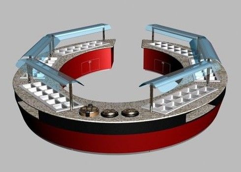 Коммерческое буфетное оборудование Сочетание овальной и округлой формы Рестораны Буфетные столы